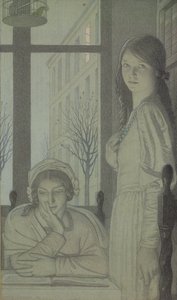 Innenraum - Abend, 1915 von Frederick Cayley Robinson