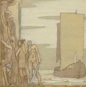 Die Landung des Heiligen Patrick in Irland von Frederick Cayley Robinson