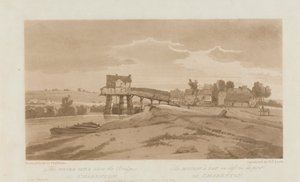 Die Wassermühle über der Brücke bei Charenton 1803; Platte 20 aus Ansichten von Paris, das Emanuel-Volumen Nachzeichnung der Platte B181.25.2629