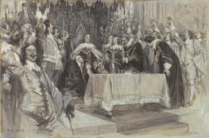 Die zweite Installation von Cromwell als Protektor in der Westminster Hall, 26. Juni 1657