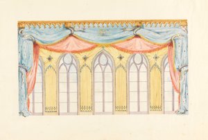 Fensterdekoration, wahrscheinlich für die Ostwand des Musikzimmers, Royal Pavilion, Brighton, 1820 von Frederick Crace
