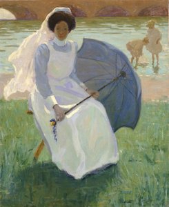 Frau mit grünem Sonnenschirm, 1908