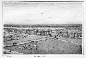 Das Regierungsgebäude und das Rathaus, Kalkutta, Indien, um 1840er Jahre