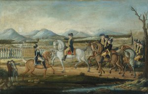Washington inspiziert die Westarmee in Fort Cumberland, Maryland, nach 1795