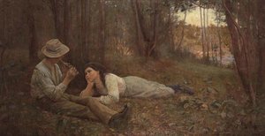 Der Flötenspieler von Frederick McCubbin