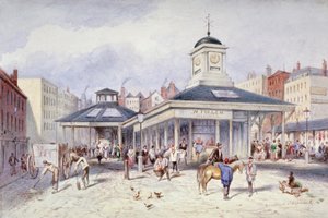 Ansicht des Newgate-Marktes auf dem Paternoster-Platz, City of London