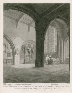 Kirche St. Helen, Bishopsgate Street, London von Frederick Nash