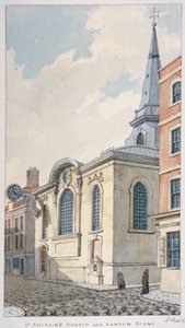 Kirche von St. Swithin London Stone, City of London, 1840 von Frederick Nash