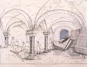 Krypta von St Mary-le-Bow von Frederick Nash