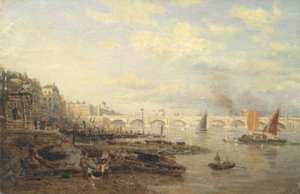 Die Themse und die Waterloo-Brücke vom Somerset House, c.1820-30 von Frederick Nash