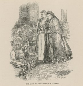 Die Königin wählt Weihnachtsgeschenke aus von Frederick Pegram