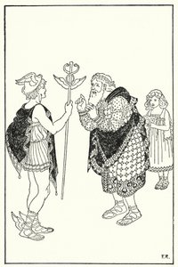 Midas bemerkte die Gestalt eines Fremden im Raum von Frederick Richardson