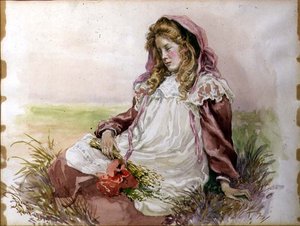 Mädchen mit Mohnblumen