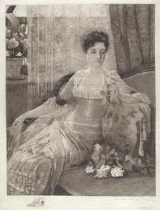 Ohne Titel (Mädchen auf einer Couch) von Frederick W. Freer