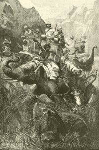 Tigerjagd in Indien (Stich) von Frederick William Burton