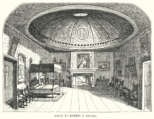 Zimmer im Haus von Rubens (Gravur)
