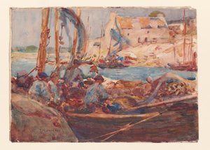 Sardinenfischerboote in Concarneau, Bretagne, um 1900 von Frederick William Jackson