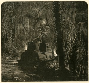 Aufstieg auf dem Ocklawaha-Fluss bei Nacht, 1872