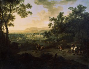 Landschaft mit Jägern