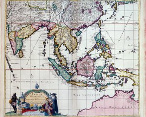 Geographie: Karte der Ostindien von Frederick de Witt (aktiv um 1650). 17. Jahrhundert. Paris, B.N.