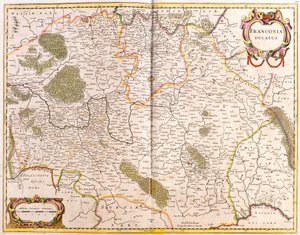Karte des Herzogtums Franken (Deutschland)