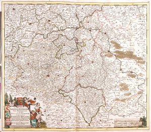 Karte des Herzogtums Sachsen (Deutschland)
