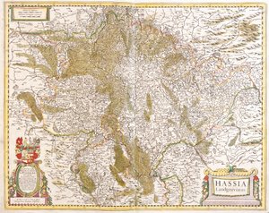 Karte der Landgrafschaft Hessen (Deutschland)