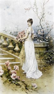 Frau - Allegorie des Frühsommers, Kalender illustriert von Hubert Dys, gemalt von F.H. Kaemmerer