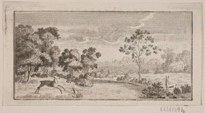 Landschaft mit Hirschen