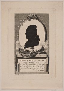 Silhouette von Prof. Joachim Michael Geuss im Profil nach links