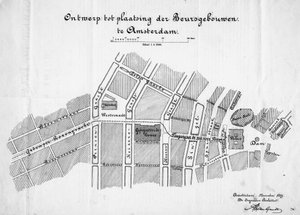 Entwurf für eine Warenbörse, Amsterdam, Situation. November 1879
