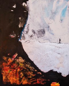 Einsame Figur Abstrakte Reise