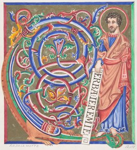 Illuminierte Initiale und Heiliger, 1830-62
