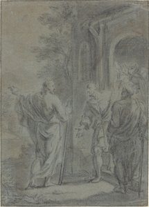 Figuren (Christus ruft einen der Apostel?) von French 17th Century