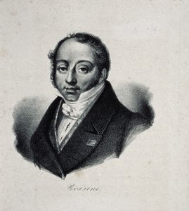 Porträt des Komponisten Gioachino Antonio Rossini 1792-1868 von French Master