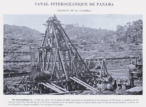 Interozeanischer Kanal von Panama, Arbeiten an der Culebra (s/w Foto)