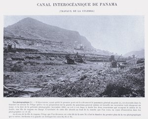 Interozeanischer Kanal von Panama, Arbeiten an der Culebra (s/w Foto)