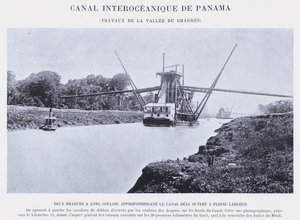 Interozeanischer Kanal von Panama, Arbeiten im Tal des Chagres (s/w Foto)
