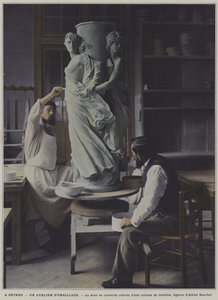 Emaillierwerkstatt in der Porzellanmanufaktur Sevres, Frankreich