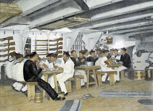 Französische Marine, Ende des 19. Jahrhunderts: Das Essen der Matrosen - Bibl. des Arts déco von French Photographer