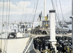 Französische Marine, späte 19. Jahrhundert: Inspektion - Bibl. des Arts deco.
