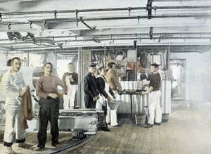 Französische Marine, Ende des 19. Jahrhunderts: Die Küche der Offiziere - Bibl. des Arts déco
