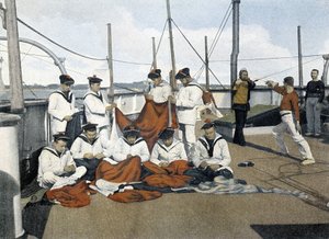 Französische Marine, späte 19. Jahrhundert: Reparatur der Pavillons - Bibl. des Arts deco.