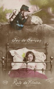 Spiel des Jungen und Traum des Mädchens von French Photographer
