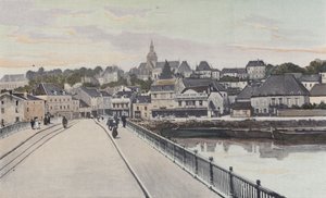 Gray, Gesamtansicht, von der rechten Uferseite der Saône von French Photographer