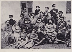 Die Russische Armee: Gruppe von Offizieren (s/w Foto) von French Photographer