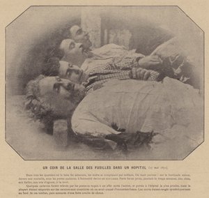 Die Kommune von Paris, Eine Ecke des Saals der Erschossenen in einem Krankenhaus, 27. Mai 1871