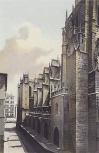 Lyon, Kirche St-Nizier, Nordfassade von French Photographer
