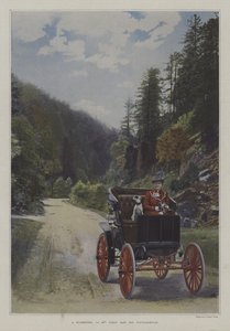 Mademoiselle Yahne in ihrem Cleveland-Auto in Plombieres-les-Bains, Frankreich von French Photographer