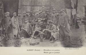 Maxim-Maschinegewehr in Stellung, Albert, Somme, Erster Weltkrieg